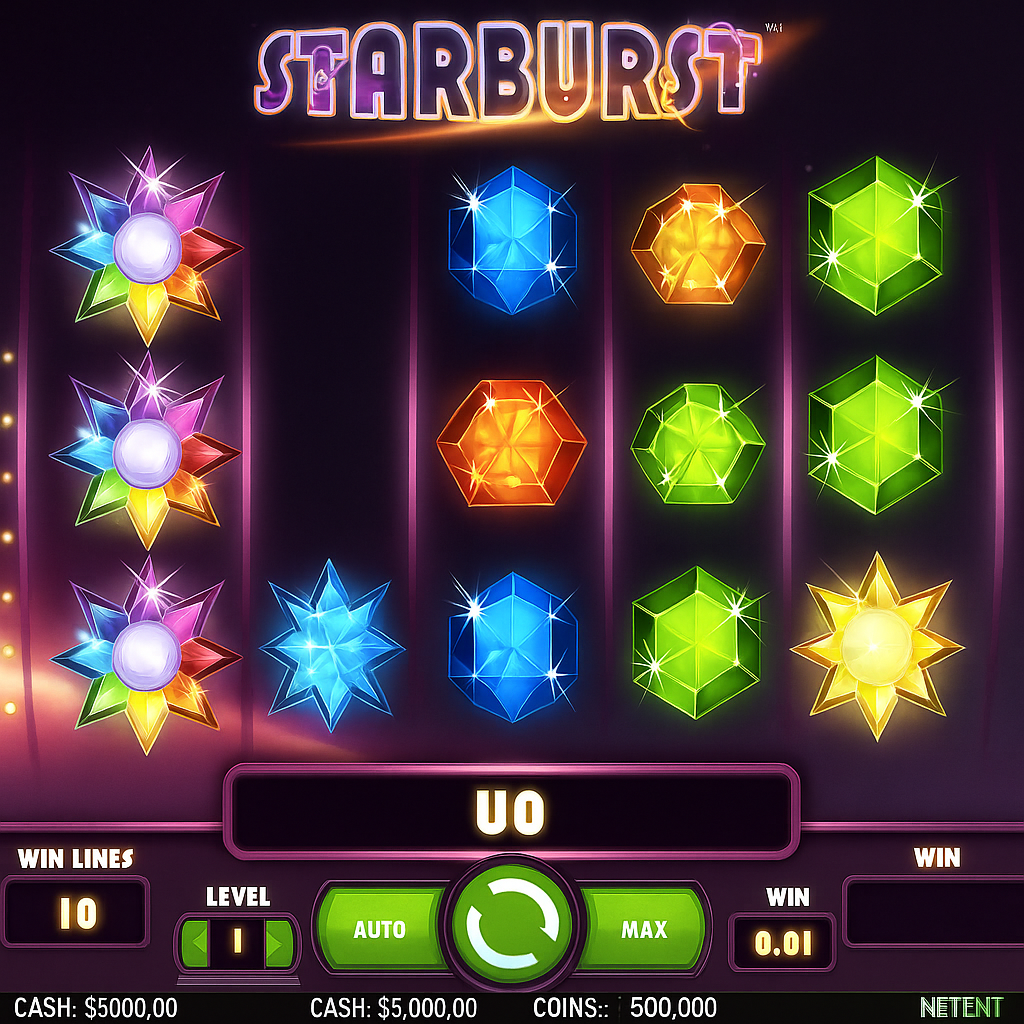 Slottio - Starburst Slot Game - Gemmes Scintillantes